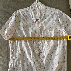 J.Crew Men's Slim Flex Washed Flamingo Print Button-Down Shirt - Size Large